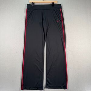 Nike Dri-Fit Sweatpants Womens Large Black Pink Sports Straight Leg Yoga Workout